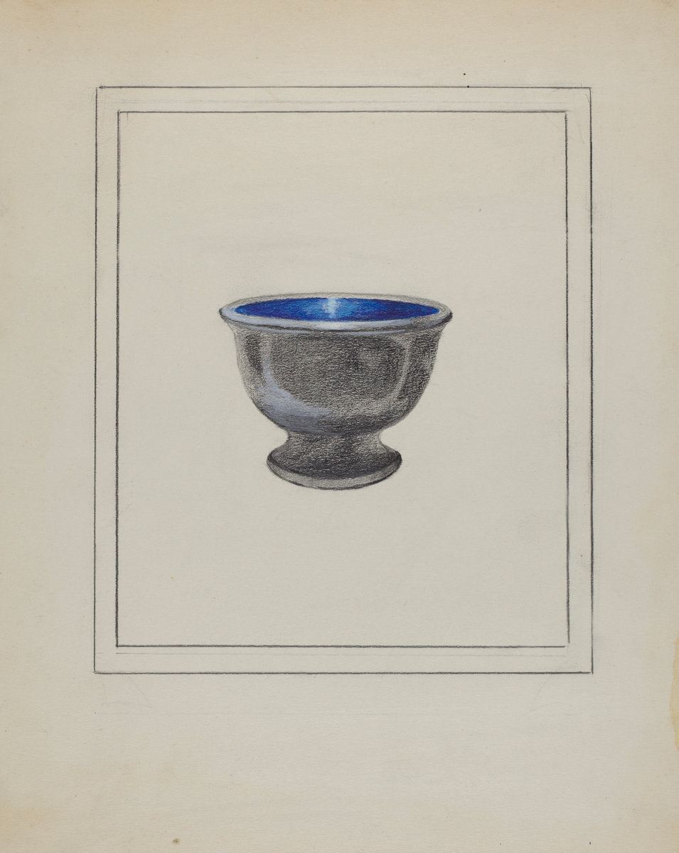 Pewter Salt or Sugar Bowl by Sara Garfinkel (American, active c. 1935), 16X12"(A3)Poster Print