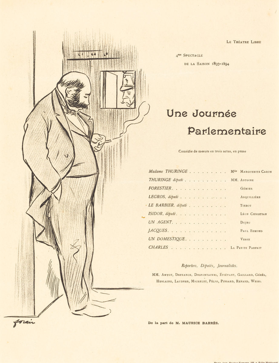 Une Journée parlementaire by Jean-Louis Forain (French, 1852 - 1931), 16X12"(A3)Poster Print