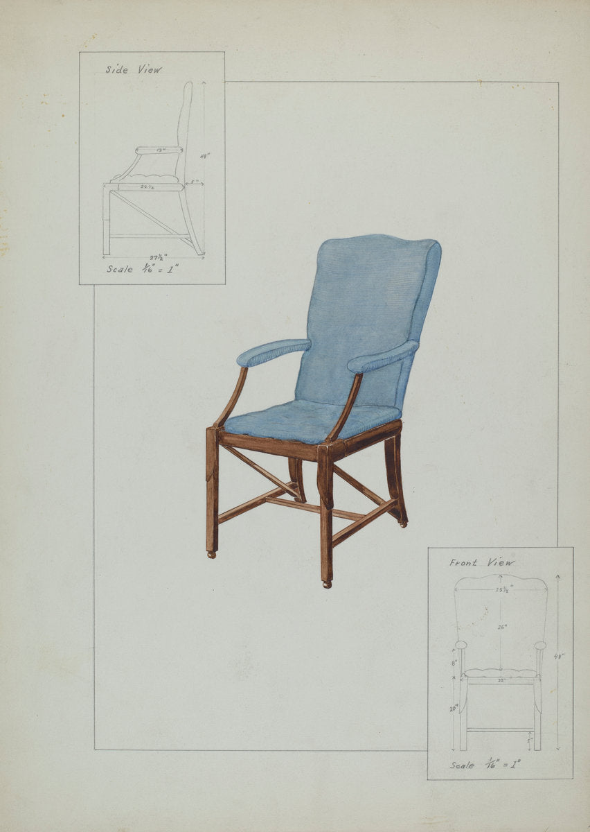 Chair by George Fairbanks (American, active c. 1935), 16X12"(A3)Poster Print