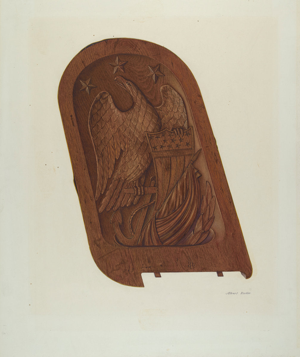 Ship's Carving by Albert Rudin (American, active c. 1935), 16X12"(A3)Poster Print