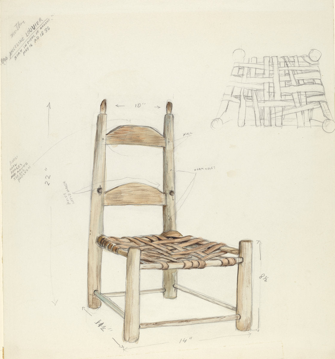 1935/1942 by American 20th Century (Child's Chair), 16X12"(A3)Poster Print