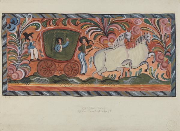 Chest of Native Pine Painted in Oil by E. Boyd (American, active c. 1935), 16X12"(A3)Poster Print