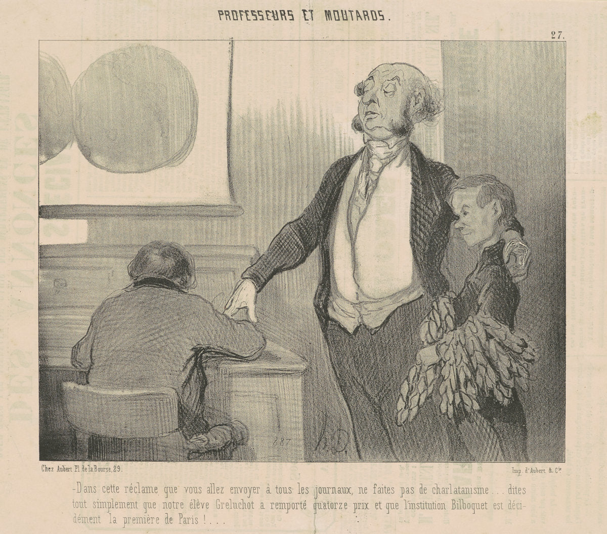 Dans cette réclame que vous allez envoyer ... by Honoré Daumier (French, 1808 - 1879), 16X12"(A3)Poster Print
