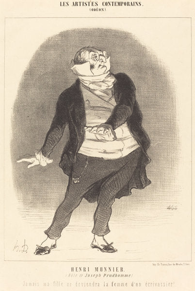 Henri Monnier (Rôle de Joseph Prudhomme) by Honoré Daumier (French, 1808 - 1879), 16X12"(A3)Poster Print