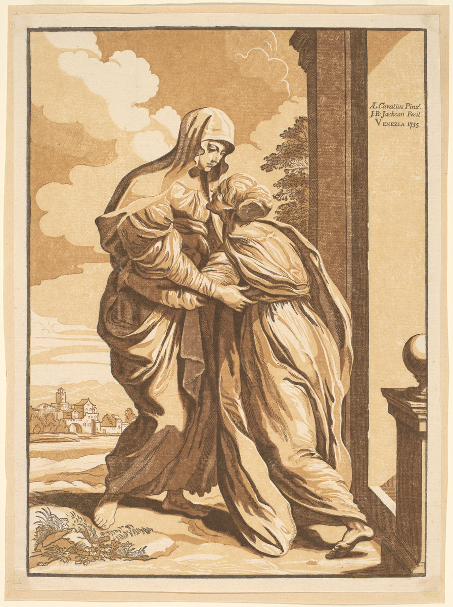 The Visitation by John Baptist Jackson, after Annibale Carracci (English, 1701 - c. 1780), 16X12"(A3)Poster Print