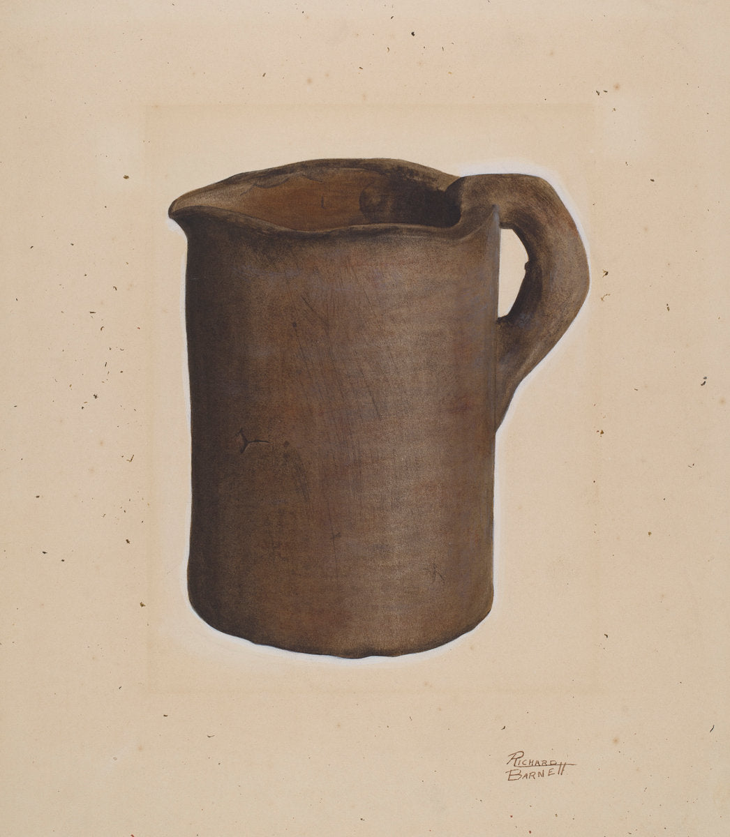 Earthenware Pitcher by Richard Barnett (American, active c. 1935), 16X12"(A3)Poster Print