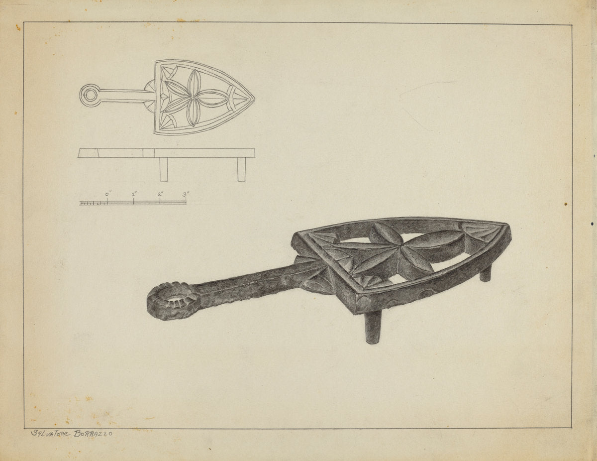 Flat Iron Holder by Salvatore Borrazzo (American, active c. 1935), 16X12"(A3)Poster Print
