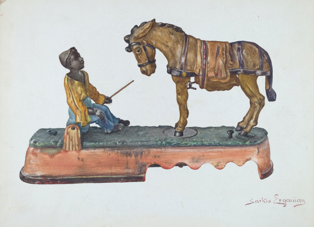 Cast Iron Mule Bank by Sarkis Erganian (American, active c. 1935), 16X12"(A3)Poster Print
