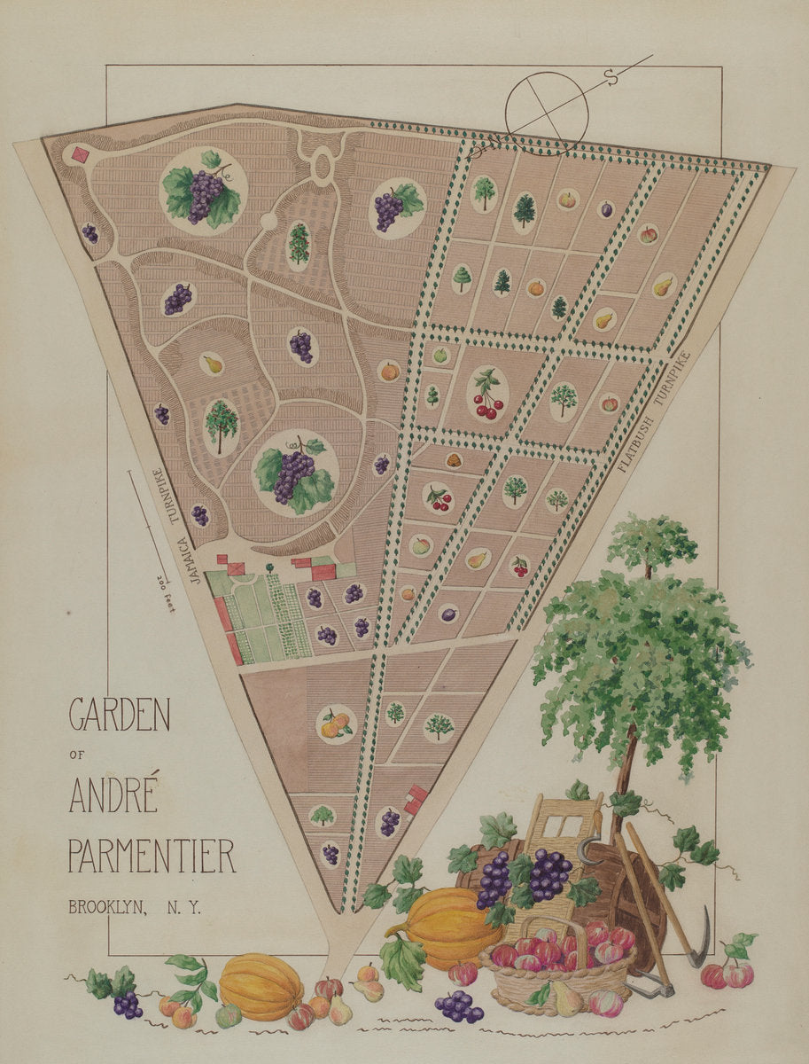 Andre Parmentier Garden by Helen Miller and William Merklin (American, active c. 1935), 16X12"(A3)Poster Print