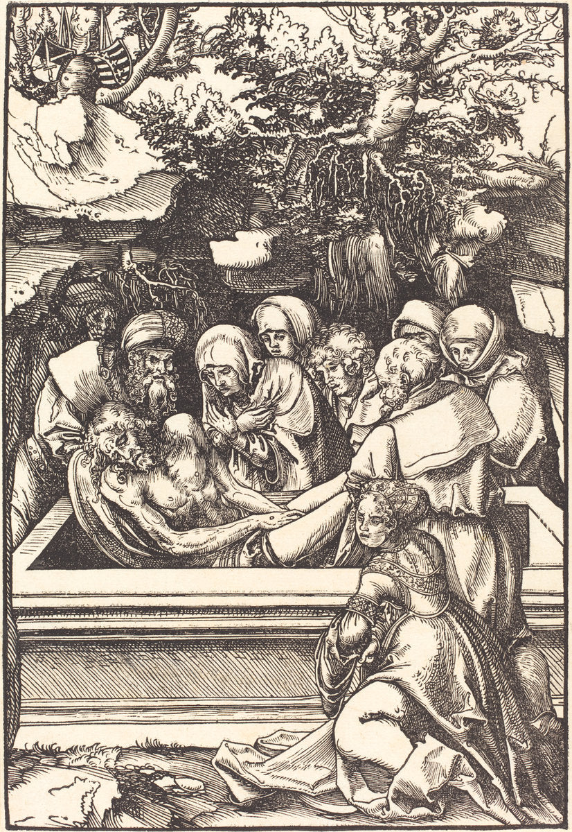 The Entombment by Lucas Cranach the Elder (German, 1472 - 1553), 16X12"(A3)Poster Print