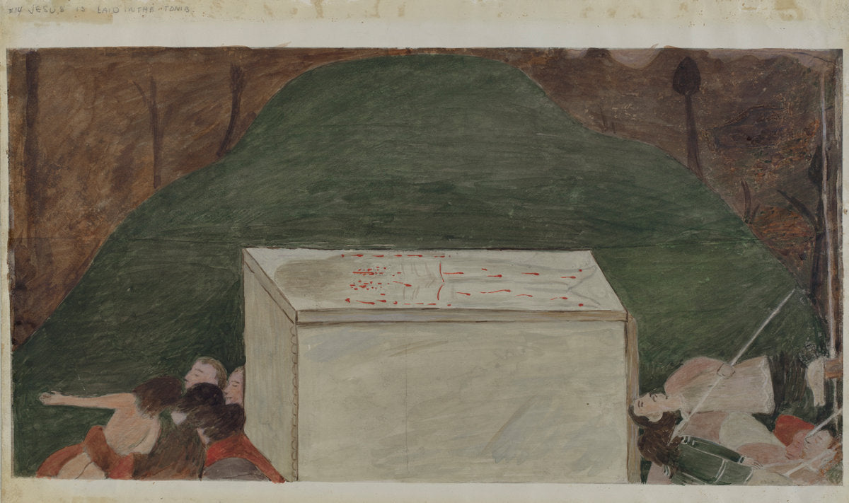c. 1936 by American 20th Century (Station of the Cross No. 14: "Jesus is Laid in His Tomb), 16X12"(A3)Poster Print
