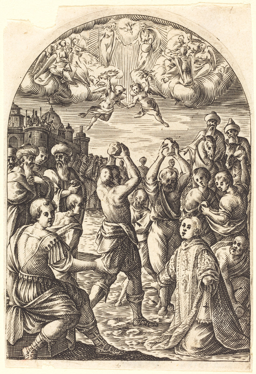 Martyrdom of Saint Stephen by Jacques Callot (French, 1592 - 1635), 16X12"(A3)Poster Print