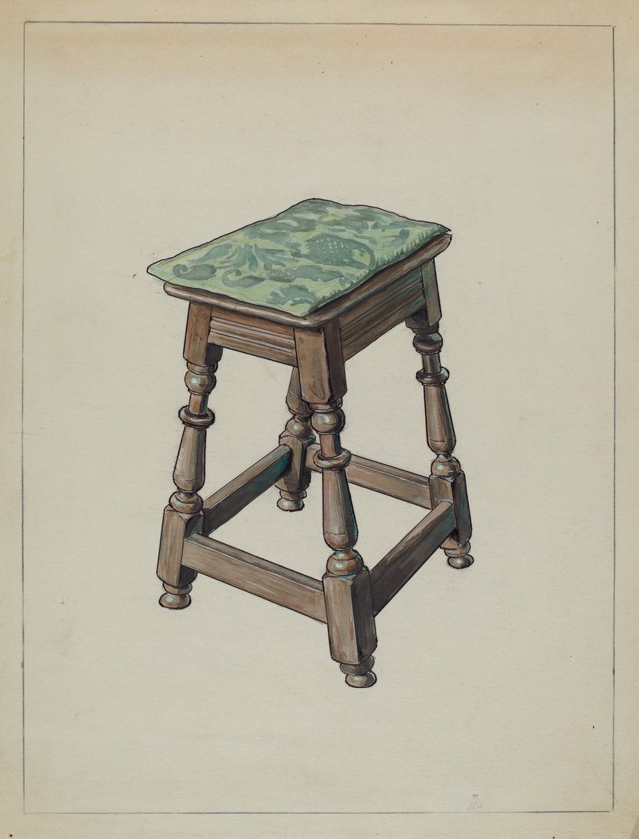 Stool by M. Rosenshield-von-Paulin (American, active c. 1935), 16X12"(A3)Poster Print