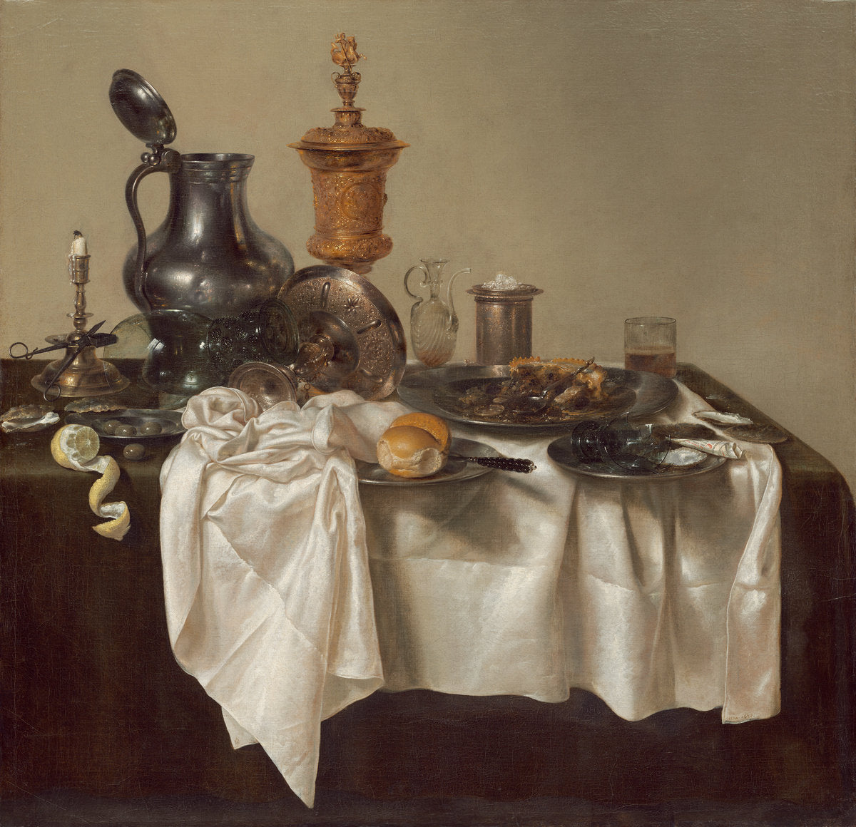 Banquet Piece with Mince Pie by Willem Claesz Heda (Dutch, 1594 - 1680), 16X12"(A3)Poster Print