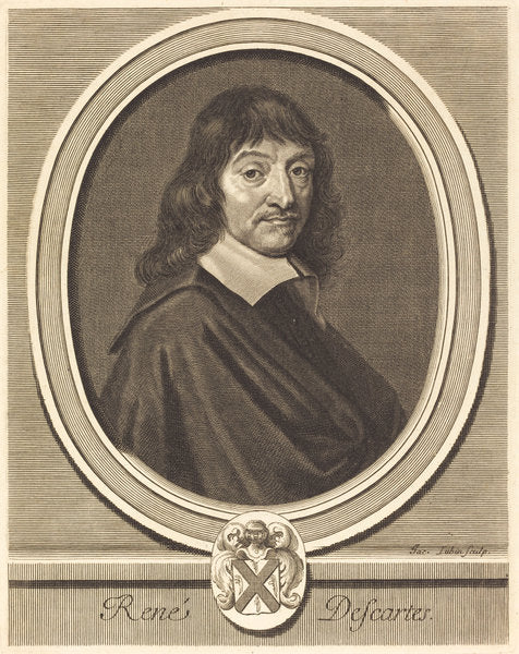 René Descartes by Jacques Lubin (French, 1637 - c. 1695), 16X12"(A3)Poster Print
