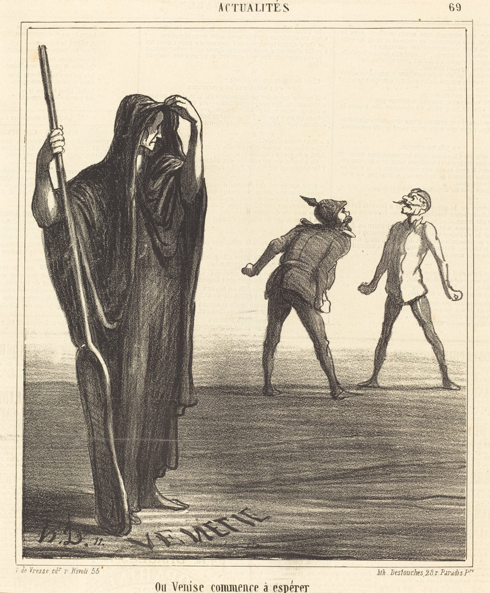 Ou Venise commence a espérer by Honoré Daumier (French, 1808 - 1879), 16X12"(A3)Poster Print