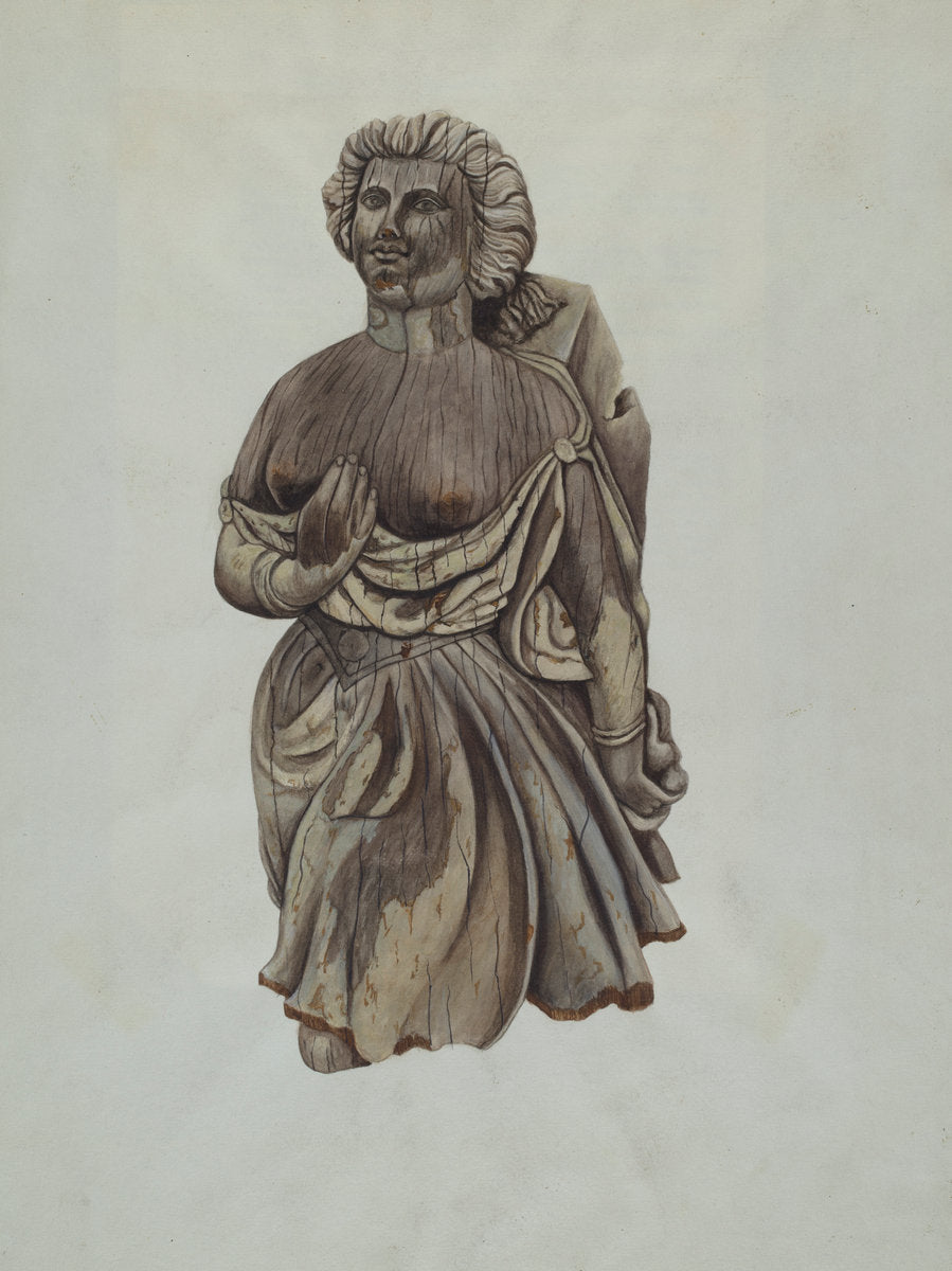 Figurehead "Martha" by Mary E. Humes (American, active c. 1935), 16X12"(A3)Poster Print