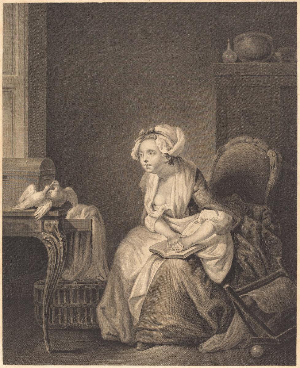 La premiere lecon d'amour by Nicolas Joseph Voyez after Jean-Baptiste Greuze (French, 1742 - 1806), 16X12"(A3)Poster Print
