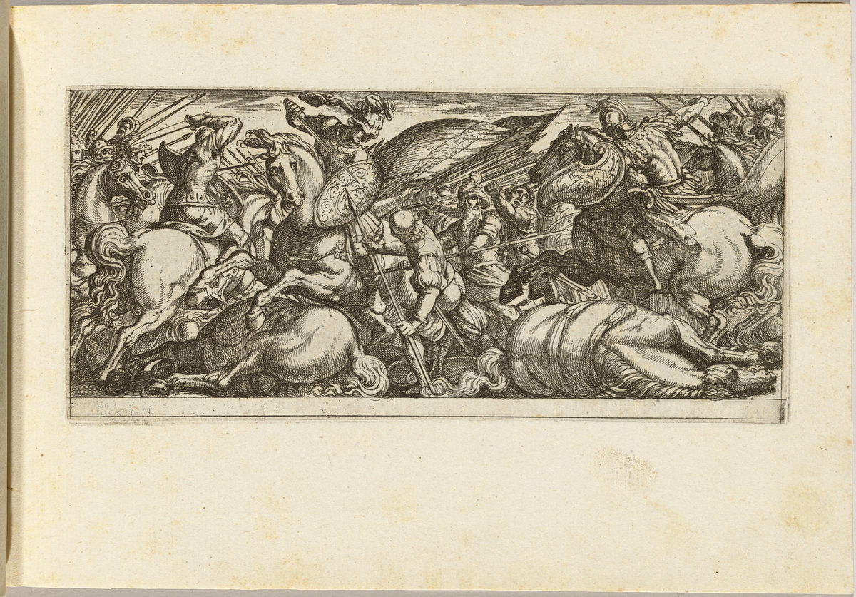 Battle between Cavalry and Infantry by Antonio Tempesta (Florentine, 1555 - 1630), 16X12"(A3)Poster Print