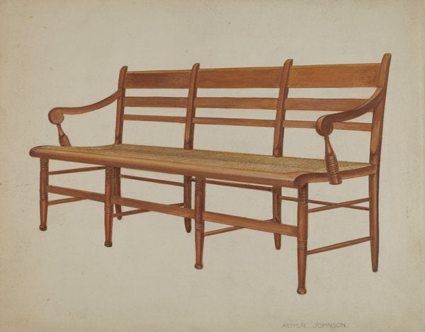Settee by Arthur Johnson (American, active c. 1935), 16X12"(A3)Poster Print