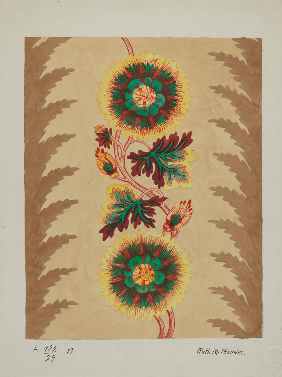 Quilt (Section) by Ruth M. Barnes (American, active c. 1935), 16X12"(A3)Poster Print