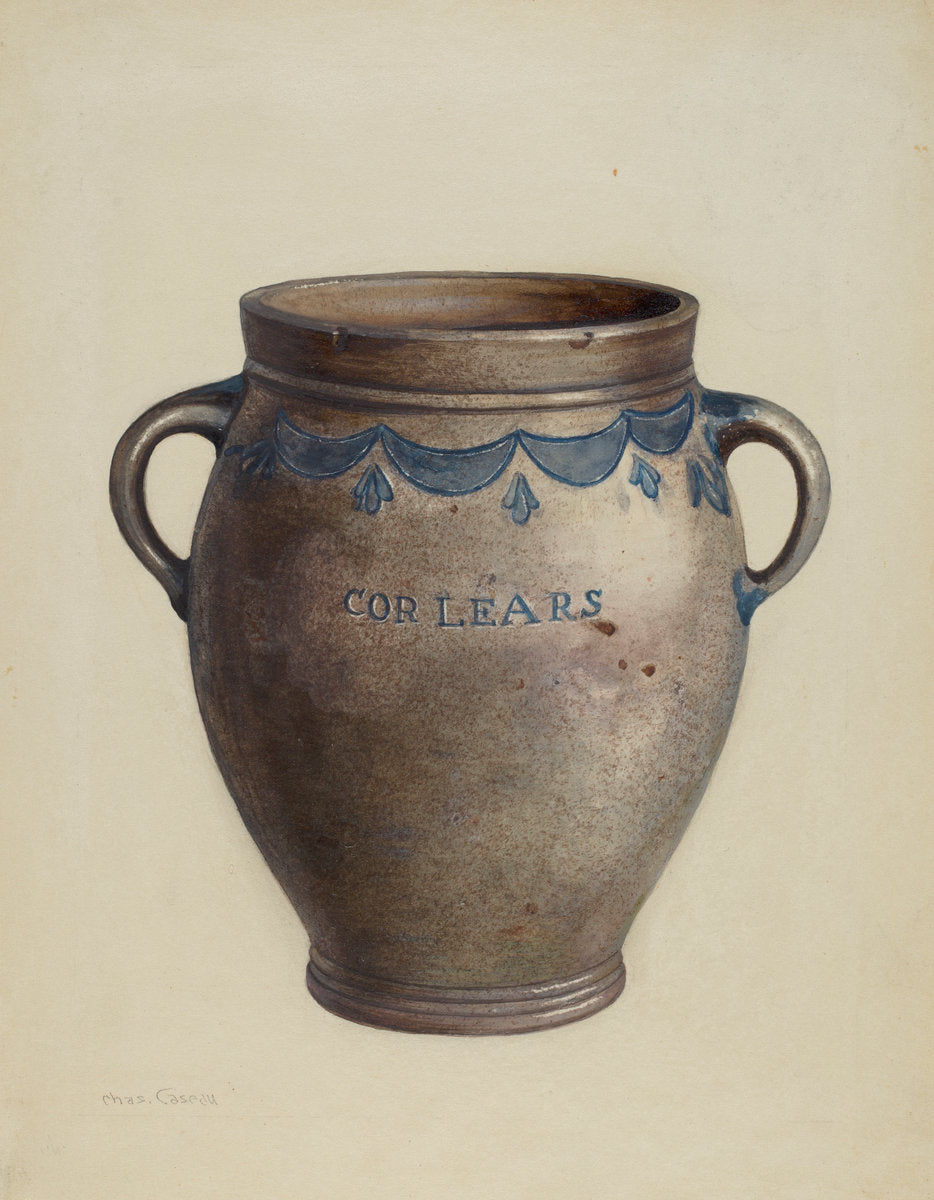 Stoneware Crock by Charles Caseau (American, active c. 1935), 16X12"(A3)Poster Print