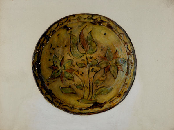 Pa. German Pie Dish by C.W. Perky (American, active c. 1935), 16X12"(A3)Poster Print