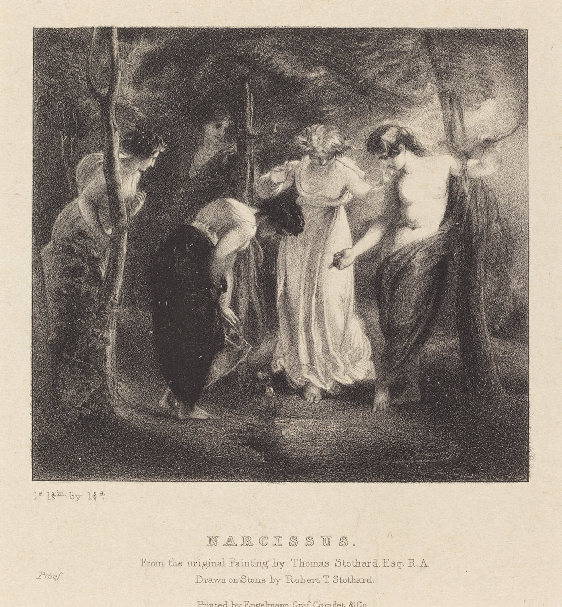 Narcissus by Robert T. Stothard after Thomas Stothard (British, active 1821/1857), 16X12"(A3)Poster Print