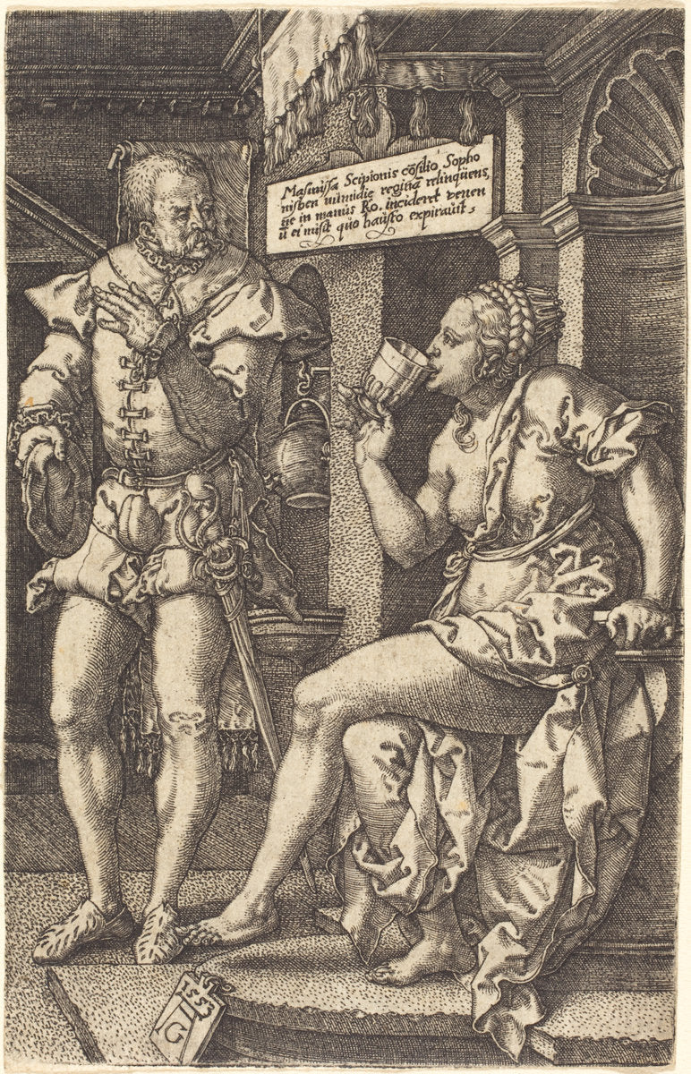 Sophonisba by Heinrich Aldegrever (German, 1502 - 1555/1561), 16X12"(A3)Poster Print