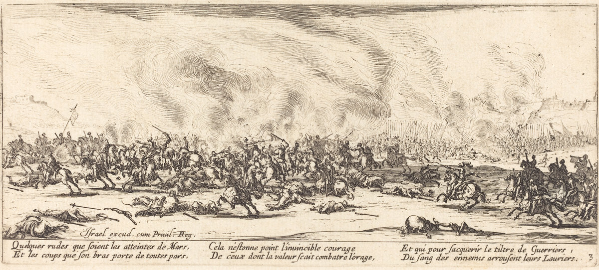 The Battle by Jacques Callot (French, 1592 - 1635), 16X12"(A3)Poster Print
