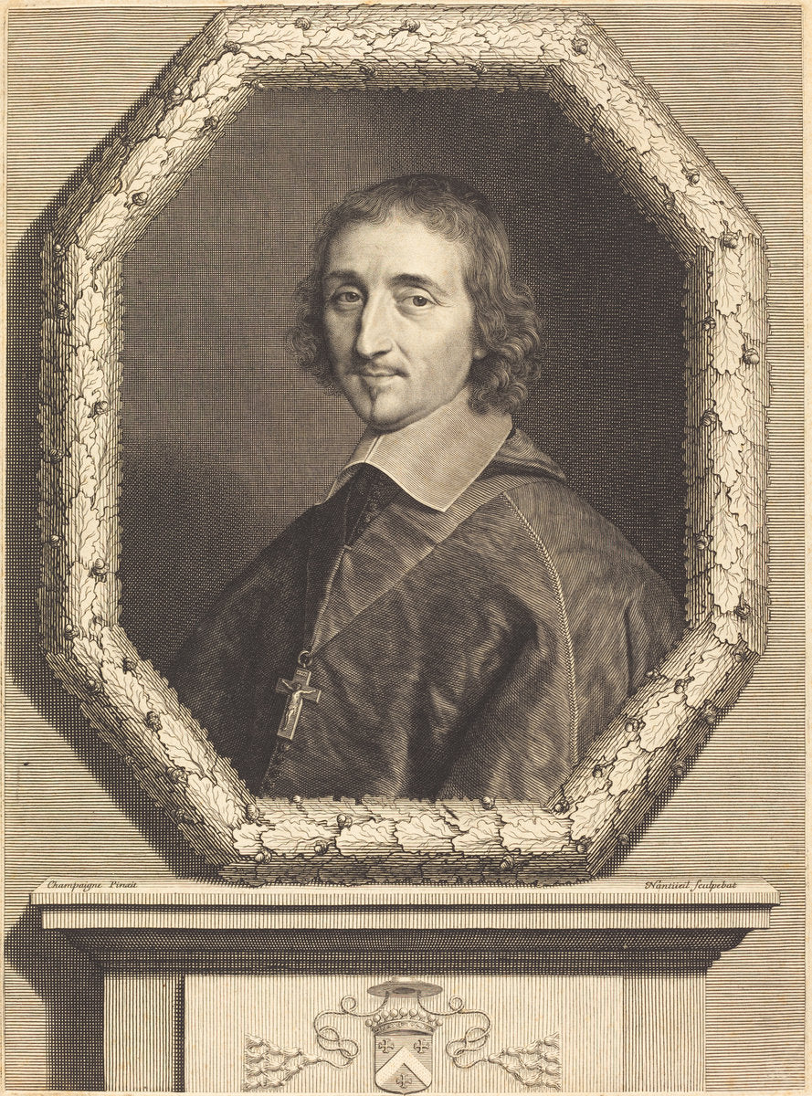 Ferdinand de Neufville by Robert Nanteuil after Philippe de Champaigne (French, 1623 - 1678), 16X12"(A3)Poster Print