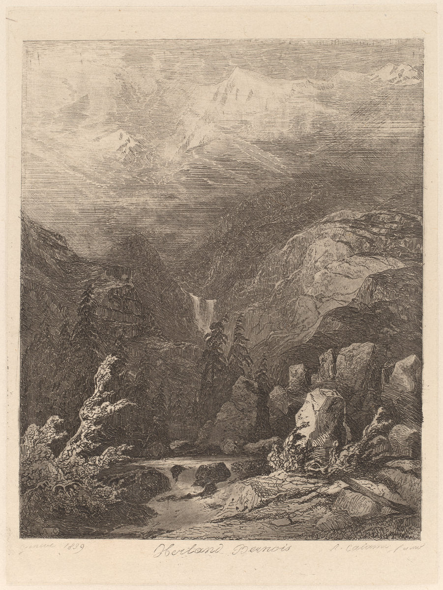 Heiland Bernois by Alexandre Calame (Swiss, 1810 - 1864), 16X12"(A3)Poster Print