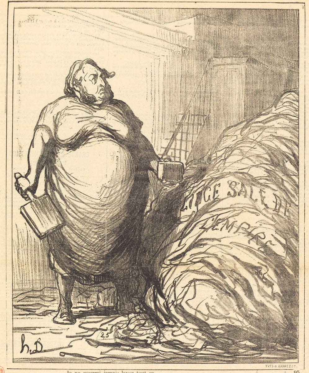 Je ne pourrai jamais laver tout ça by Honoré Daumier (French, 1808 - 1879), 16X12"(A3)Poster Print