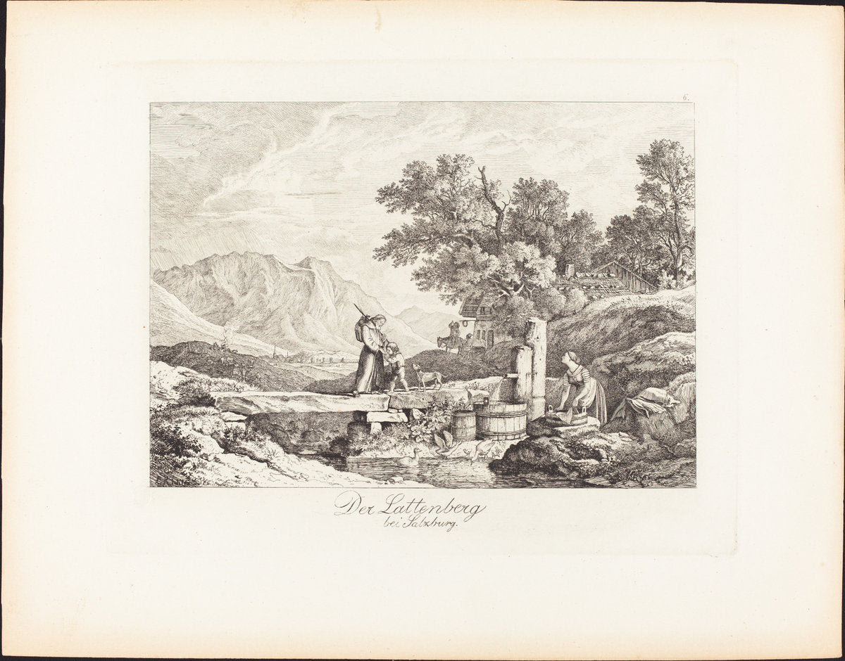 Der Lattenberg bei Salzburg (The Lattenberg near Salzburg) by Ludwig Richter (German, 1803 - 1884), 16X12"(A3)Poster Print