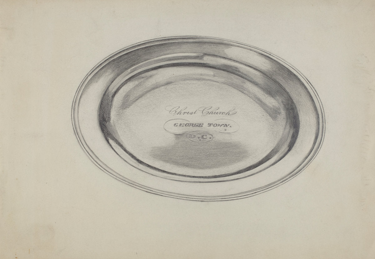 Silver Communion Plate by Ella Josephine Sterling (American, active c. 1935), 16X12"(A3)Poster Print