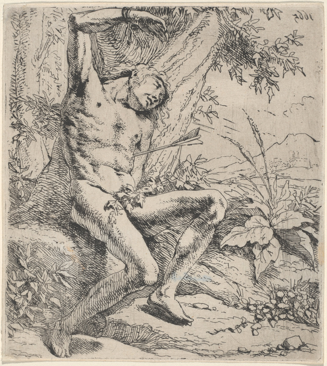 Saint Sebastian by Leendert van der Cooghen (Dutch, 1632 - 1681), 16X12"(A3)Poster Print