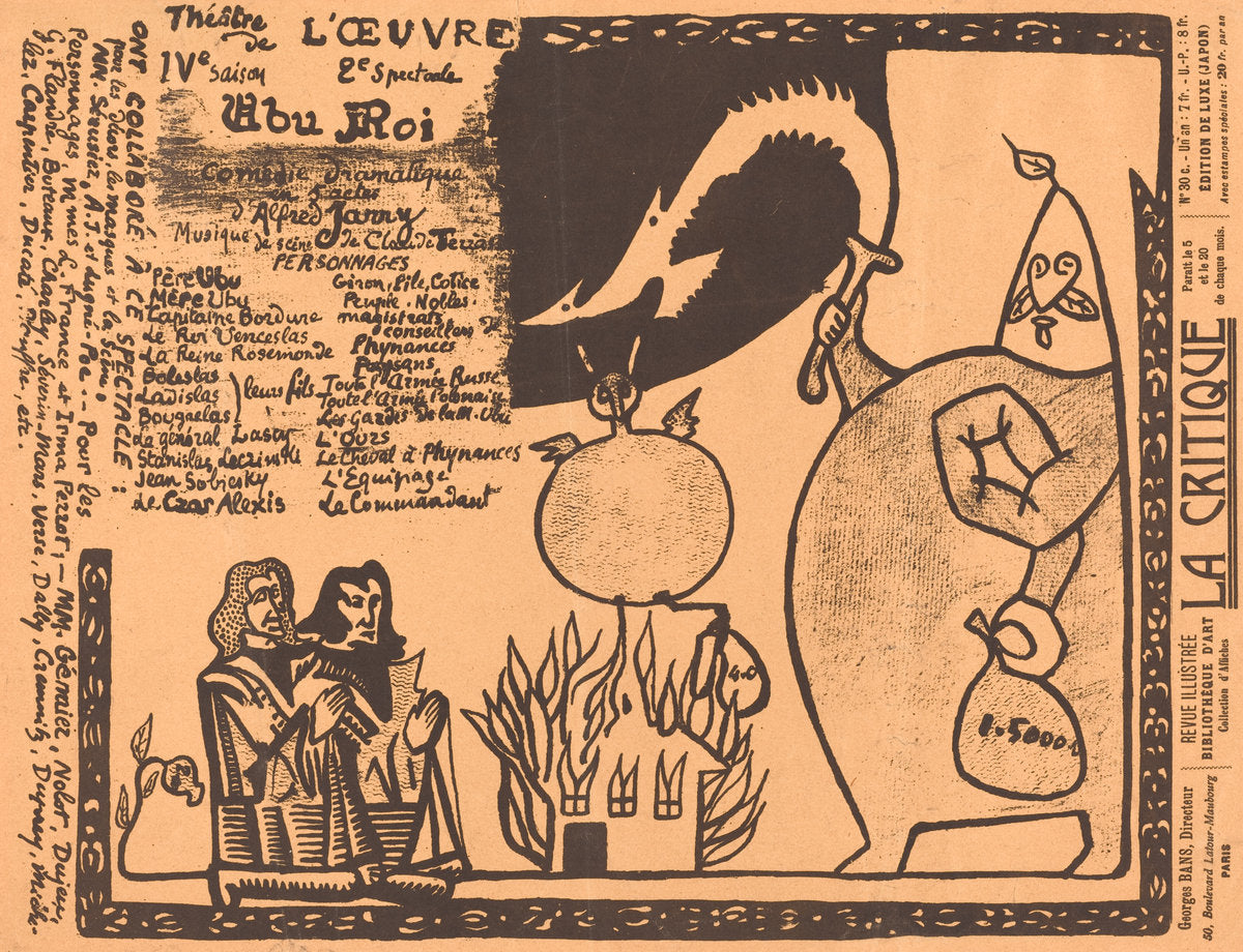 Ubu Roi by Alfred Jarry (French, 1873 - 1907), 16X12"(A3)Poster Print