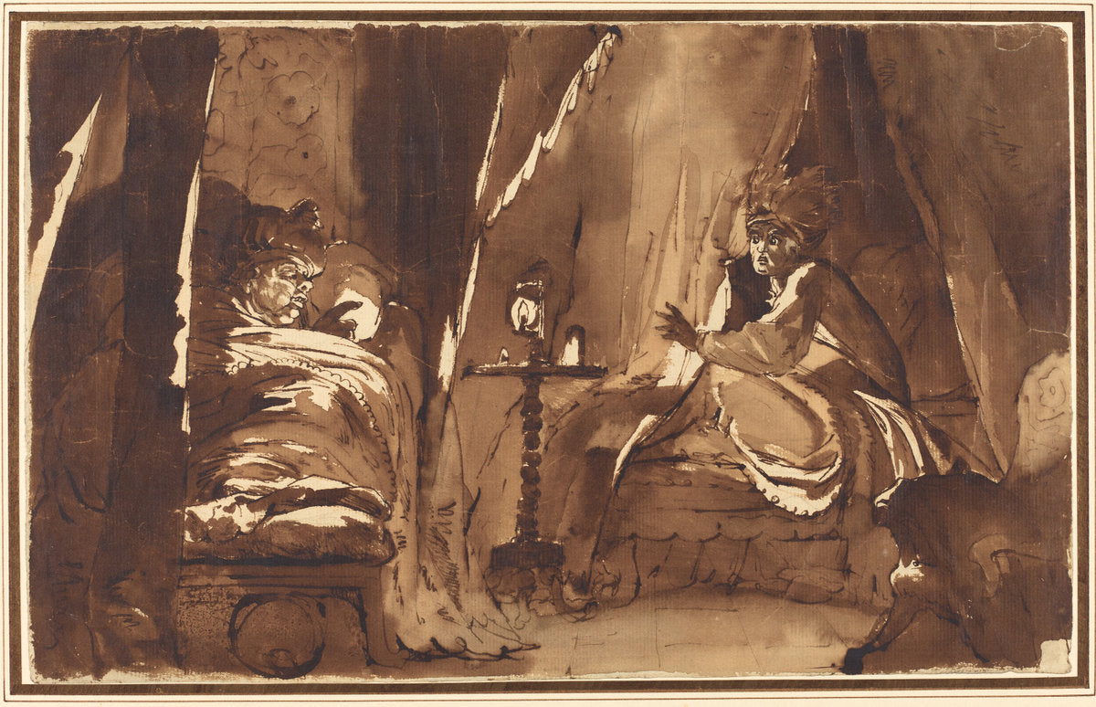 Midnight by Henry Fuseli (Swiss, 1741 - 1825), 16X12"(A3)Poster Print