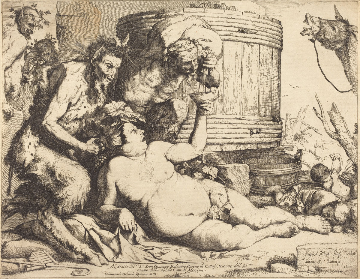 Drunken Silenus by Jusepe de Ribera (Spanish, 1591 - 1652), 16X12"(A3)Poster Print