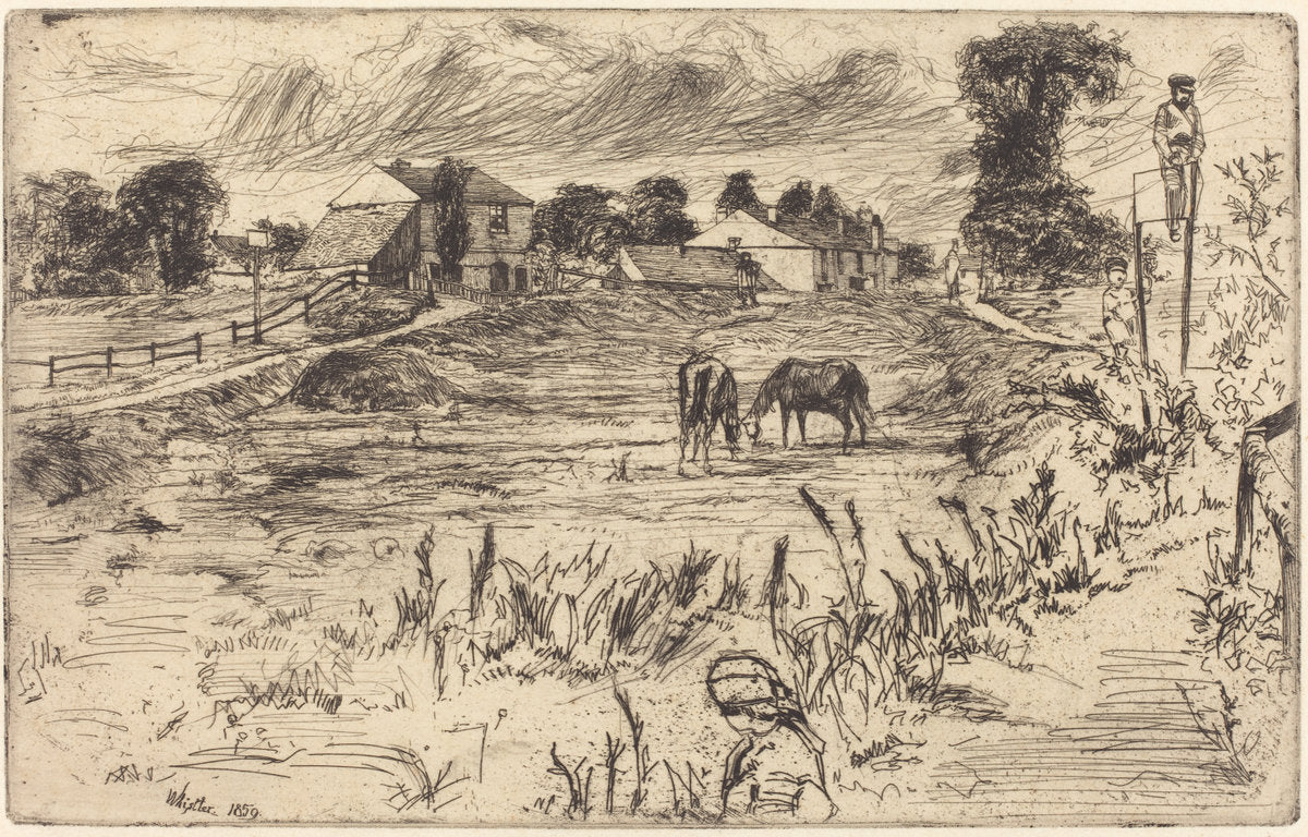 Landscape with the Horse by James McNeill Whistler (American, 1834 - 1903), 16X12"(A3)Poster Print