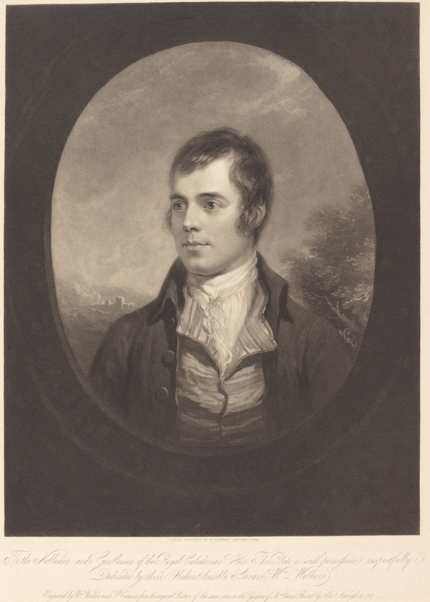 Robert Burns by William Walker and Samuel Cousins after Alexander Nasmyth (British, 1801 - 1887), 16X12"(A3)Poster Print