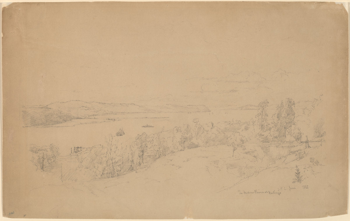 The Hudson River at Hastings by Jasper Francis Cropsey (American, 1823 - 1900), 16X12"(A3)Poster Print