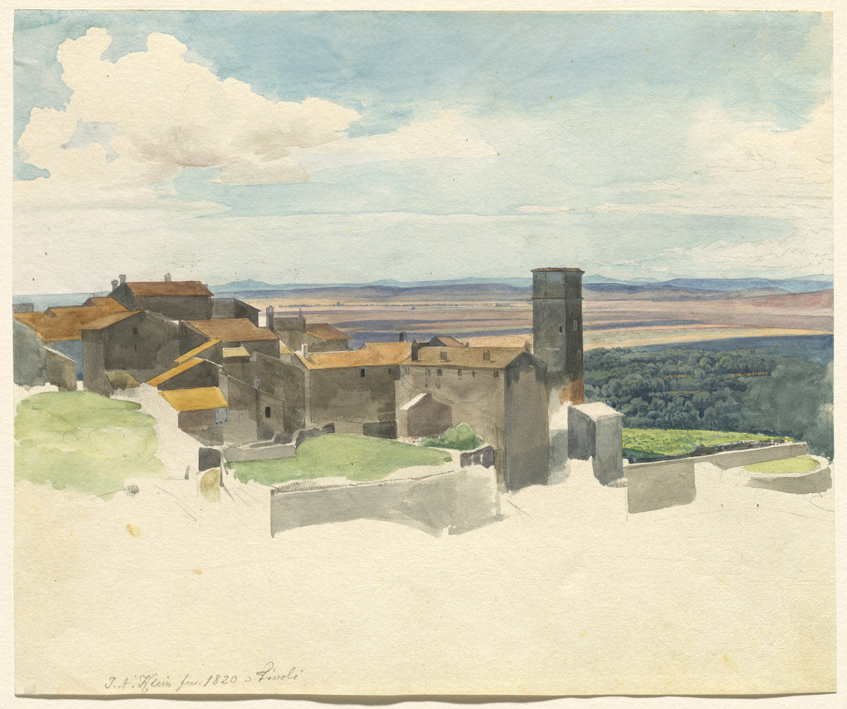 Tivoli and the Roman Campagna by Johann Adam Klein (German, 1792 - 1875), 16X12"(A3)Poster Print