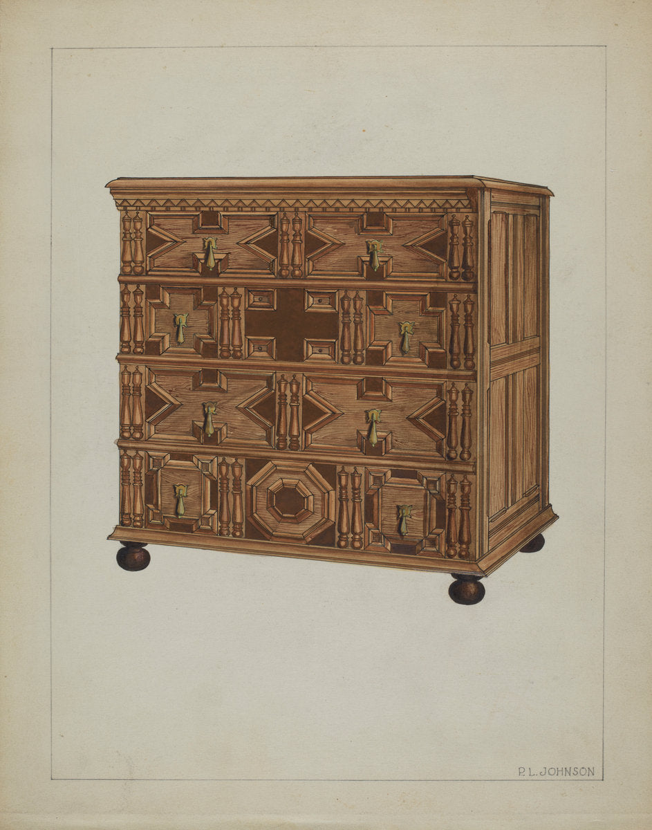 Chest of Drawers by Philip Johnson (American, active c. 1935), 16X12"(A3)Poster Print