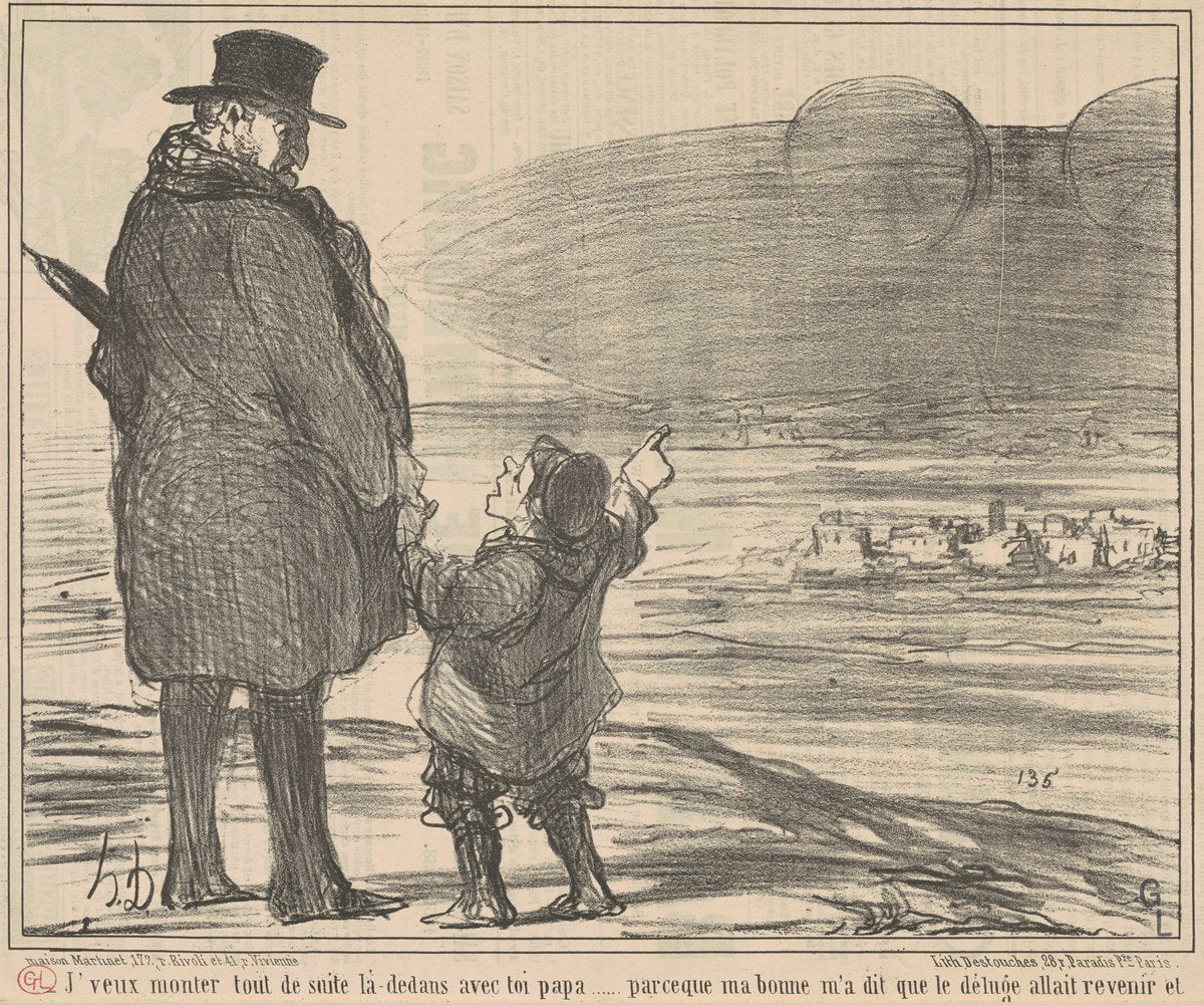 J'veux monter tout de suite la-dedans ... by Honoré Daumier (French, 1808 - 1879), 16X12"(A3)Poster Print