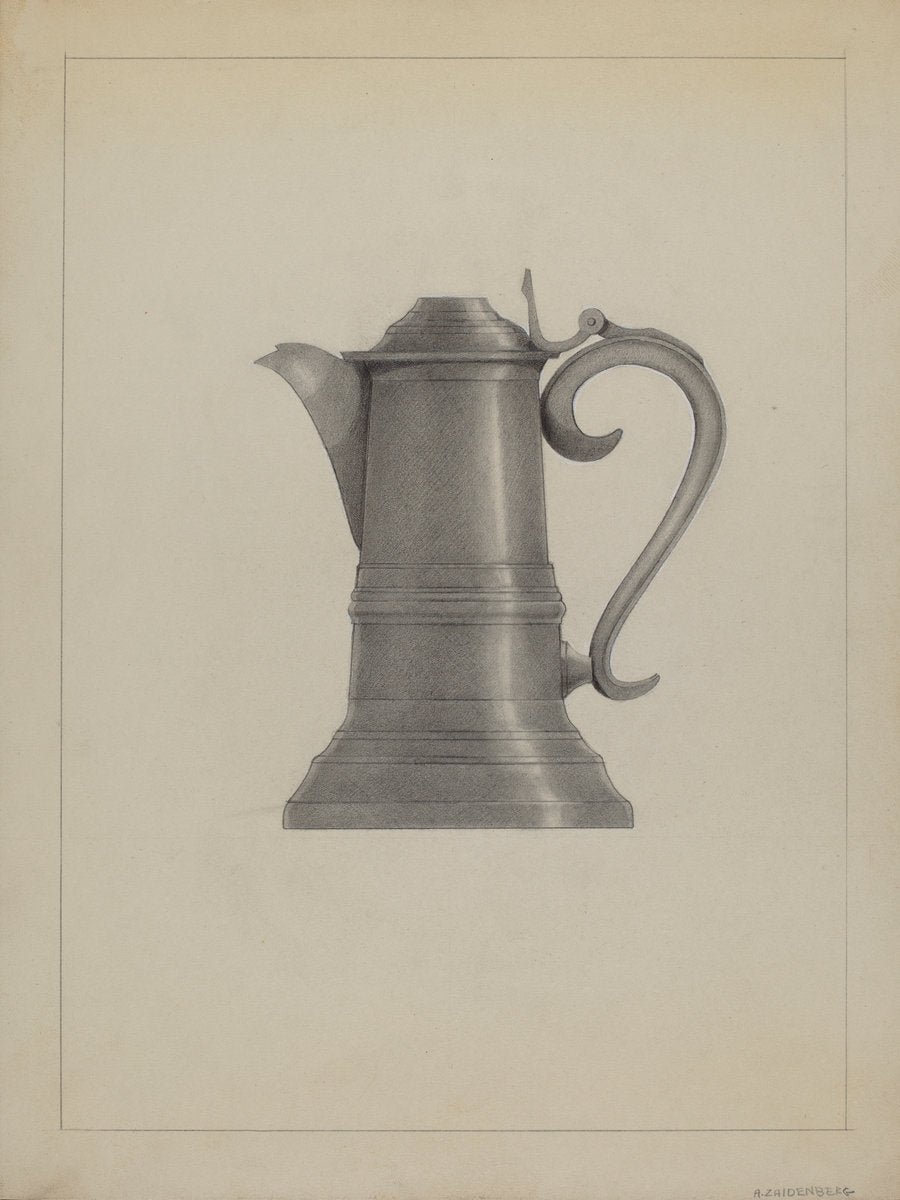 Pewter Flagon by A. Zaidenberg (American, active c. 1935), 16X12"(A3)Poster Print