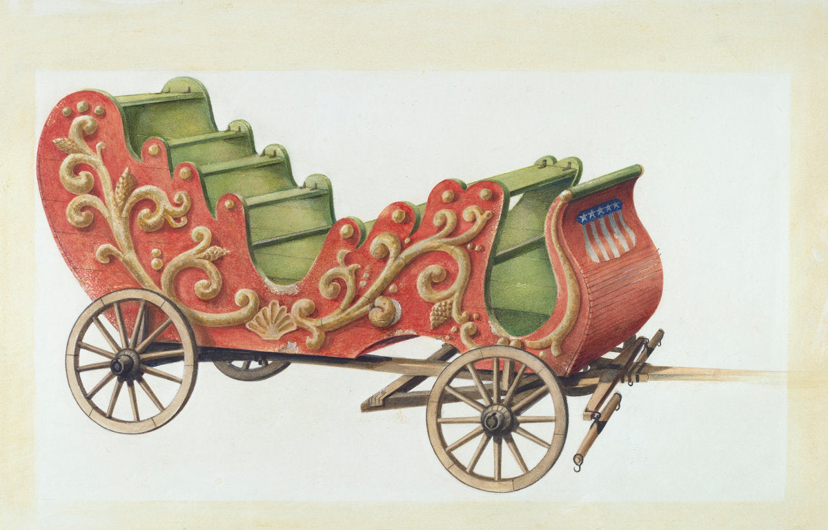 Bishop Hill: Bandwagon by H. Langden Brown (American, active c. 1935), 16X12"(A3)Poster Print