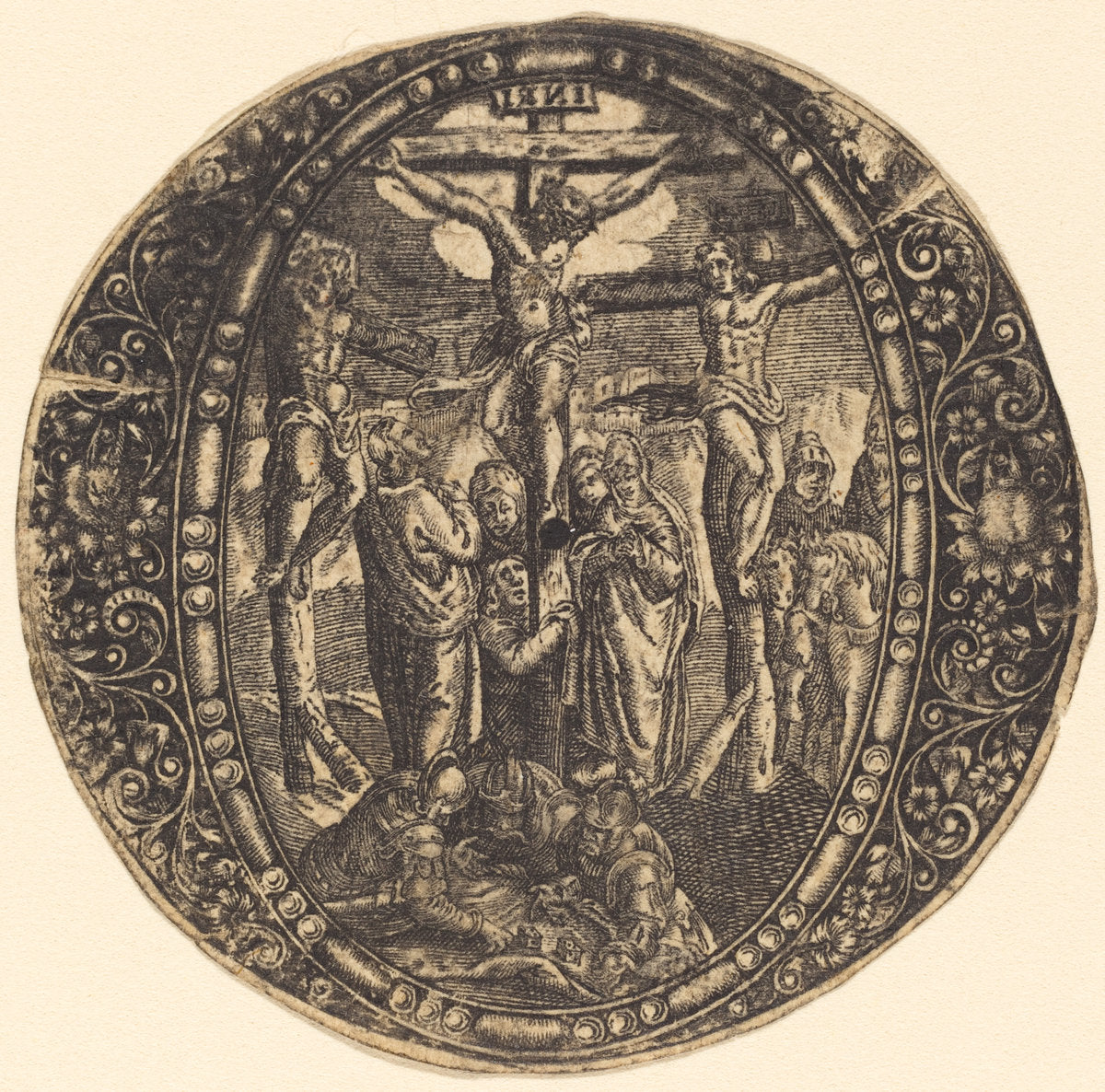 The Crucifixion by Antoine Jacquard (French, died 1652), 16X12"(A3)Poster Print