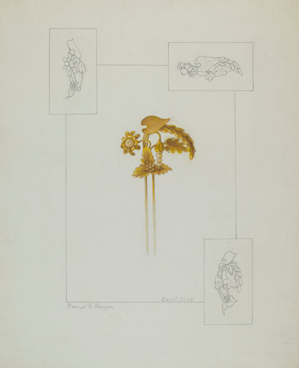 Hair Pin by Manuel G. Runyan (American, active c. 1935), 16X12"(A3)Poster Print