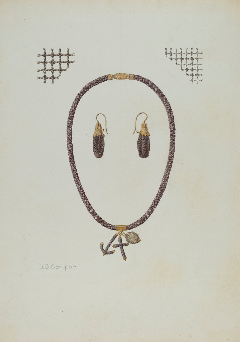 Hair Jewelry by Douglas Campbell (American, active c. 1935), 16X12"(A3)Poster Print